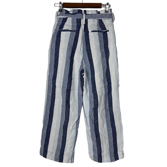 J. Crew Womens Point Sur Linen Size 0 Pant Paper Bag Waist Wide Leg - Picture 3 of 9